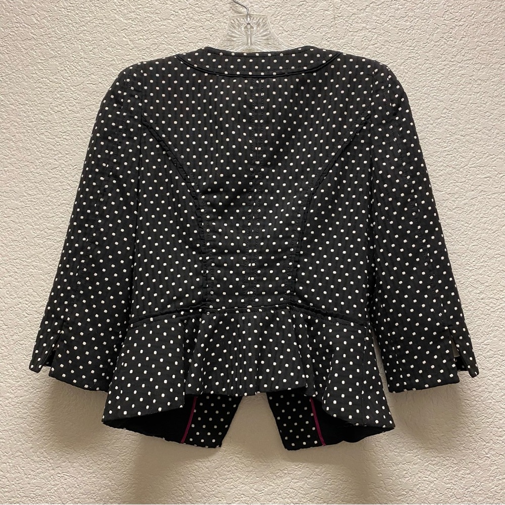 Whbm Polka Dot Single Button Collarless Crop Blaz… - image 2